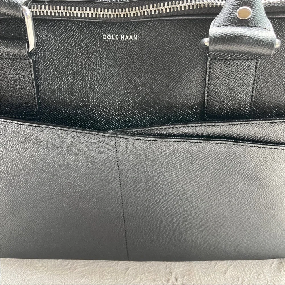 Cole Haan American Airlines Black Leather Attache Business Briefcase Laptop Bag